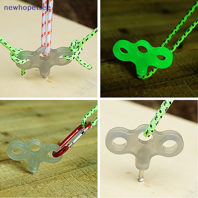 Ntvn Set 2 Đinh Ốc Ba Mắt Dạ Quang Bằng Thép Không Gỉ Dùng Cắm Trại Ngoài Trời / Lều Trại / Dây Thừng OIK