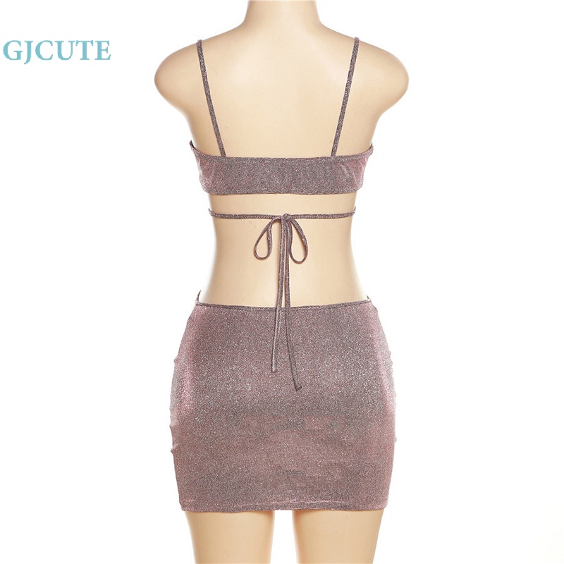 Đầm Ôm Hai Dây Khoét Rỗng Lấp Lánh Gợi Cảm Mùa Hè Cho Nữ WTD