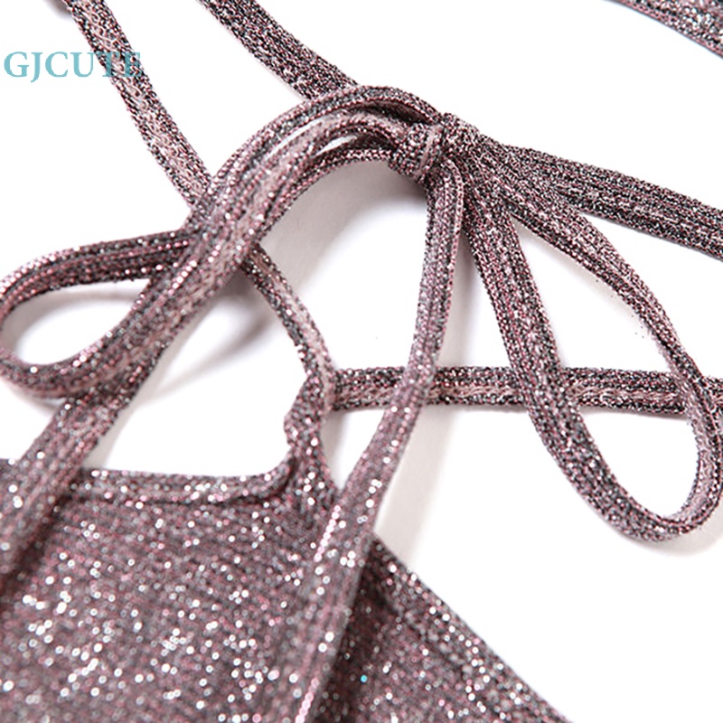 Đầm Ôm Hai Dây Khoét Rỗng Lấp Lánh Gợi Cảm Mùa Hè Cho Nữ WTD