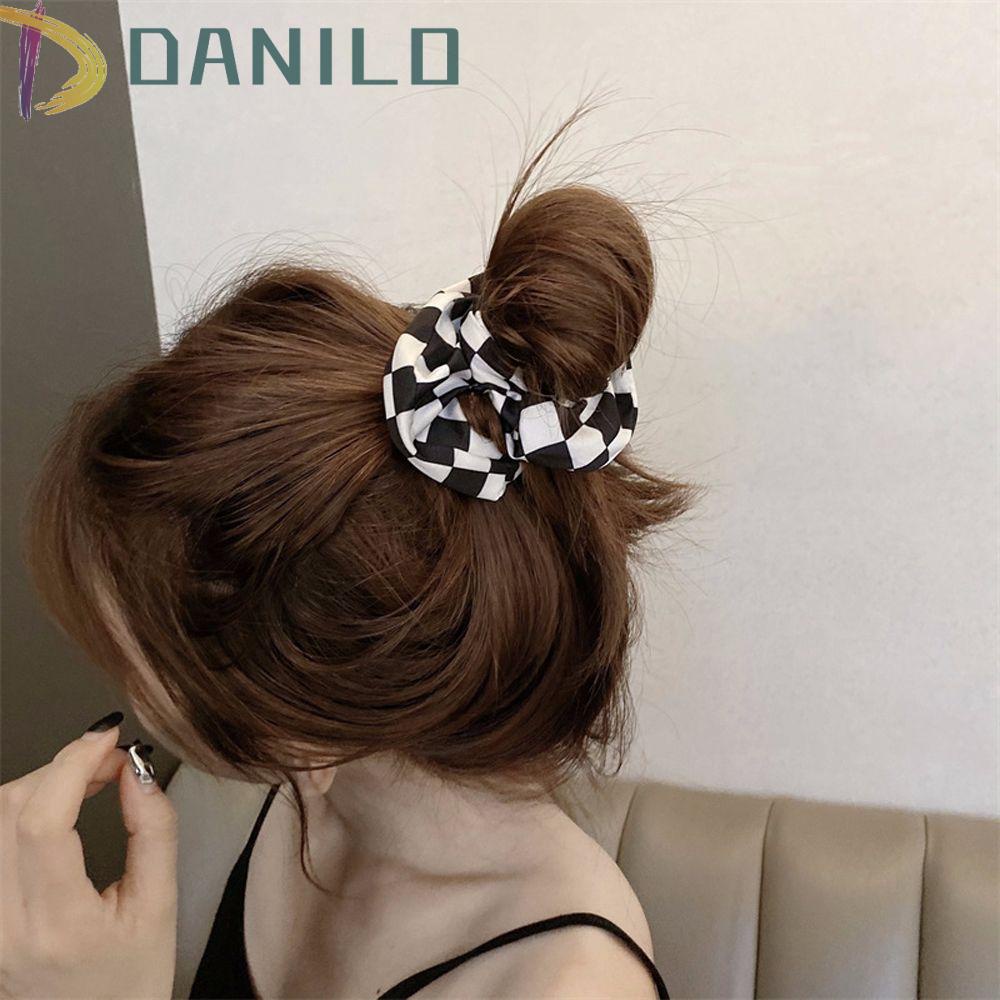 DANILO Dây Cột Tóc Bản Rộng Bằng Vải Bản Rộng Phong Cách Hàn Quốc Ngọt Ngào Có Thể Điều Chỉnh Cho Nữ