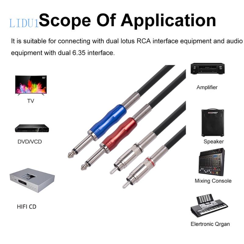 Lidu1 2xRCA Sang 2x6 35 Dây Cáp Bằng Nhôm