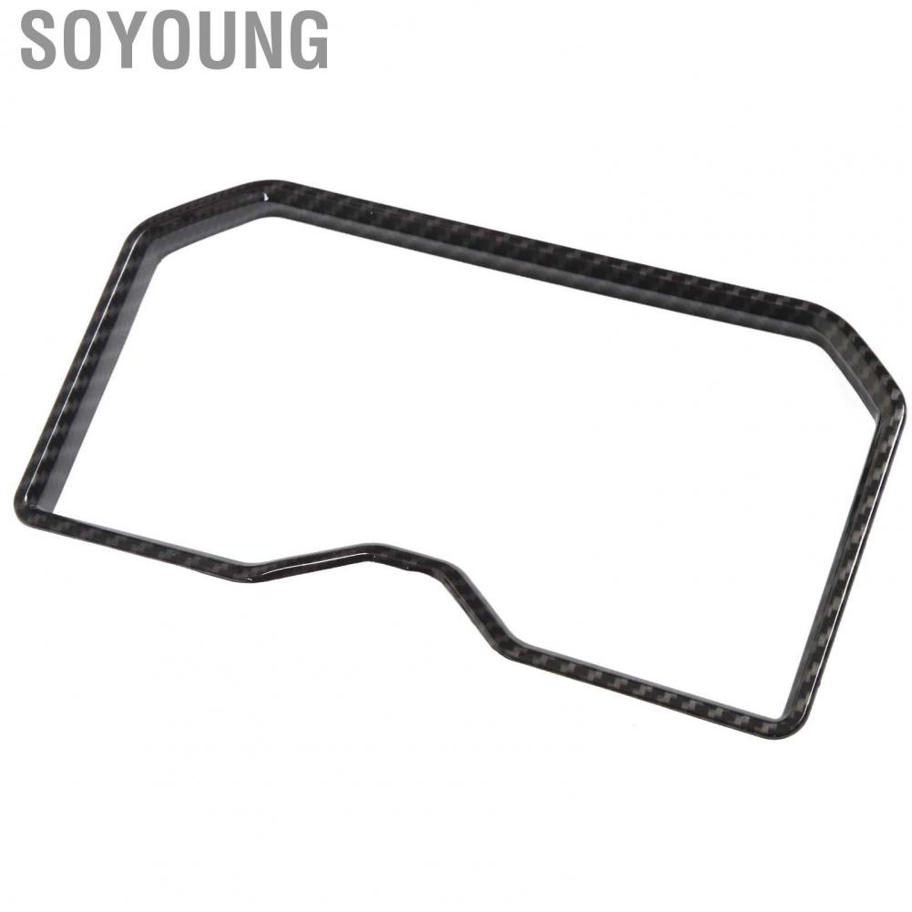 Soyoung Central Armrest Cup Holder Decor  Carbon Fiber Patten Traceless Installation Front Drain Decorative Frame for