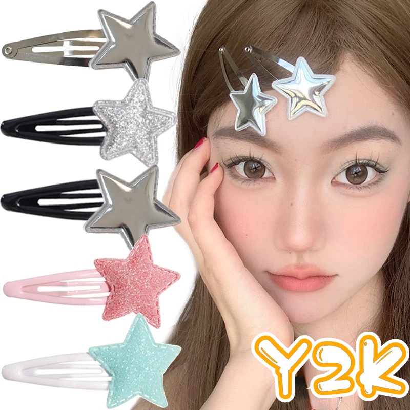 Kẹp Tóc Hình Ngôi Sao Năm Cánh Nhiều Màu Sắc Thời Trang Dành Cho Nữ Y2K