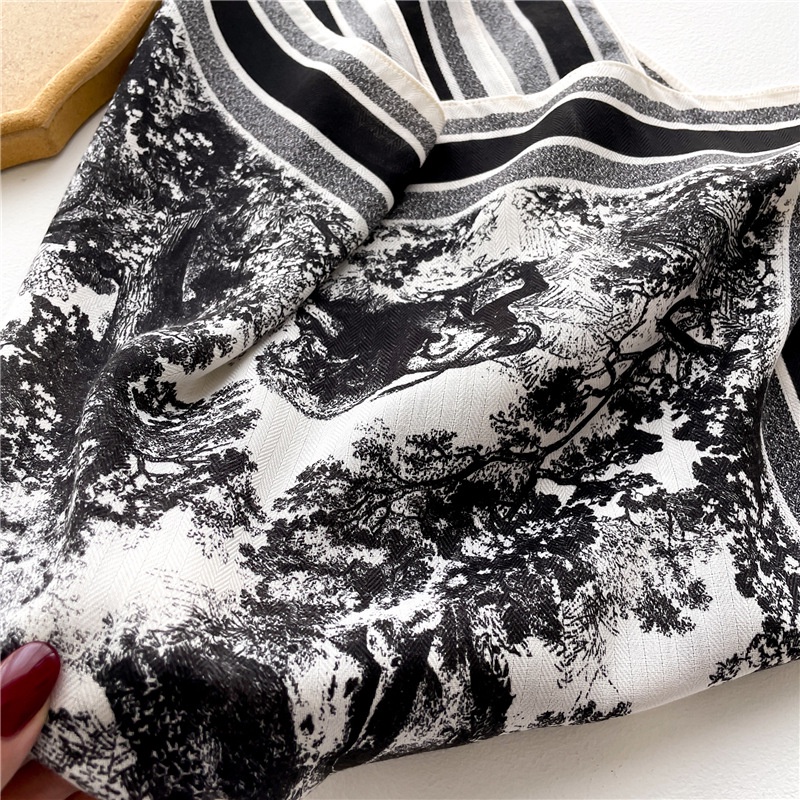 Khăn Quàng Cổ 65 X 65cm Chất Liệu Cotton Lanh Mỏng In Họa Tiết Động Vật Cho Nữ