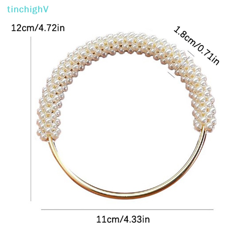 Vòng Kim Loại Đính Hạt Ngọc Trai Nhiều Màu Dùng Trang Trí Túi Xách / Ví Cầm Tay DIY
