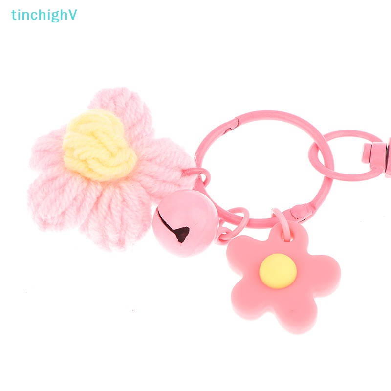 1 Móc Khóa Hình Bông Hoa Bằng Len Dễ Thương