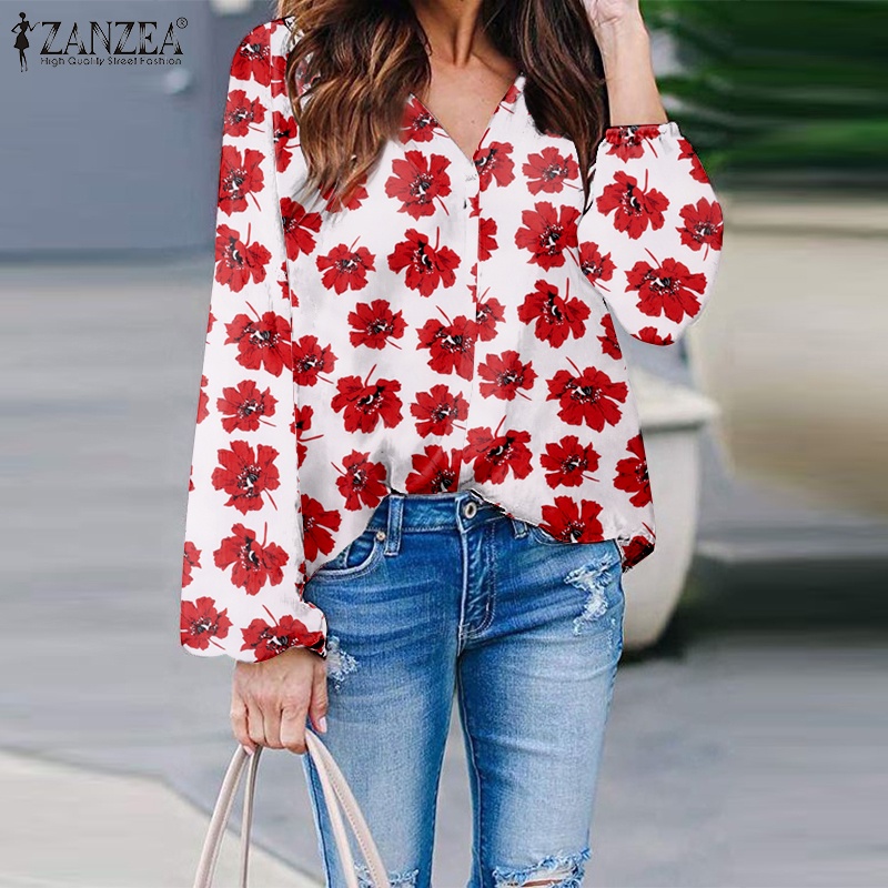 Zanzea Áo Nữ Tay Dài Cổ Chữ V Thời Trang Quyến Rũ