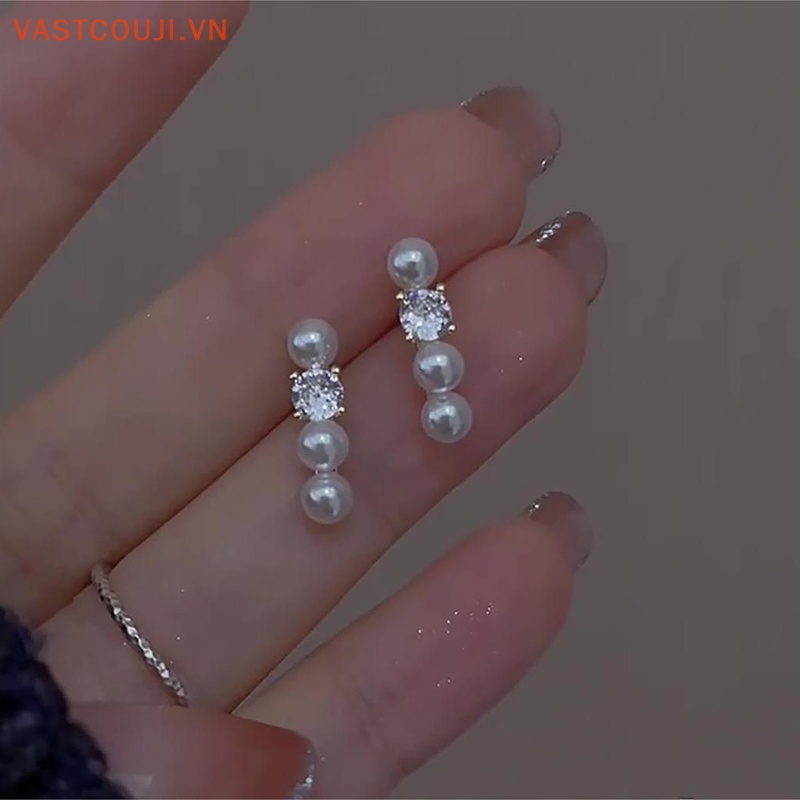 1 Đôi Khuyên Tai Đính Ngọc Trai Phong Cách Hàn Quốc