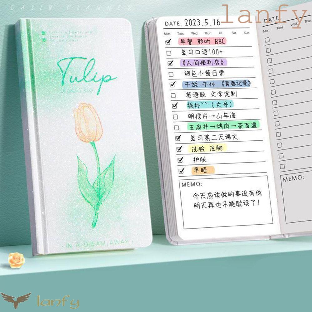 LANFY Lịch Để Bàn Lên Kế Hoạch Hàng Ngày Để Do List BNotepad 98 Tờ Tự Kiểm Tra Thời Gian Cho Văn Phòng