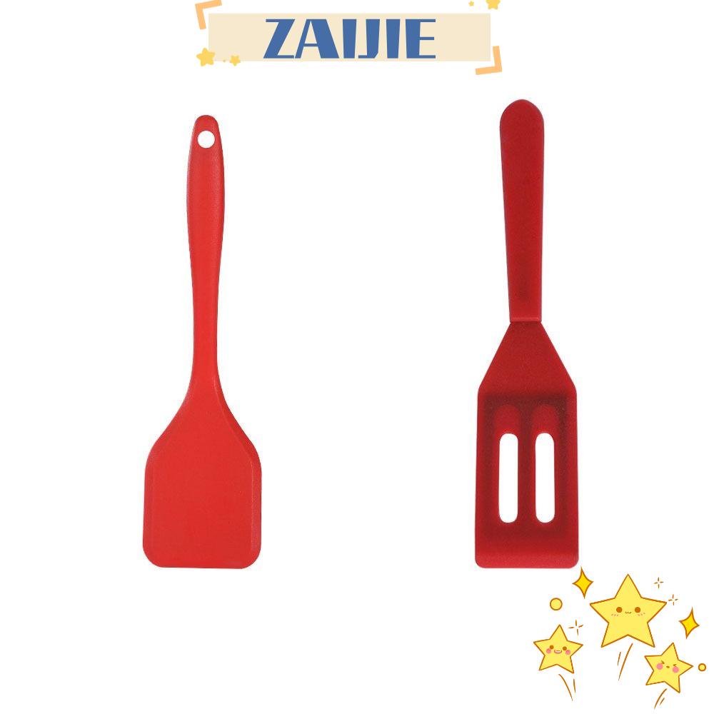ZAIJIE24 Bộ 2 Xẻng Silicone Mini Làm Bánh Brownie / Bánh Quy / Đỏ / Đen Tiện Dụng Cho Nhà Bếp