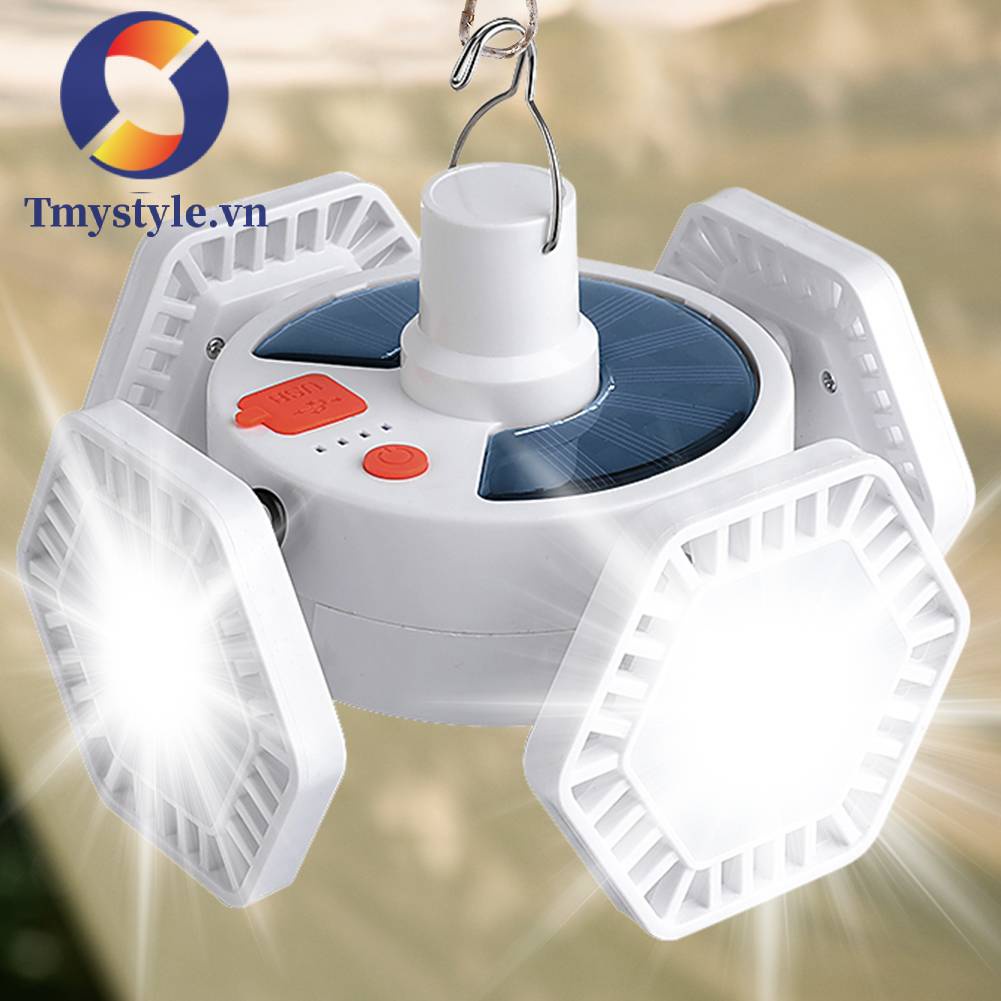 Đèn Cắm Trại Năng Lượng Mặt Trời Chống Thấm Nước 85W Gấp Gọn Tiện Lợi