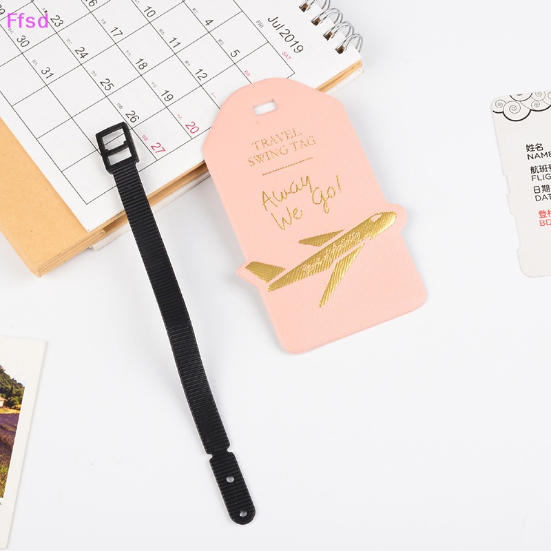 {Ffsd} Giá Đỡ Thẻ ID Hành Lý Du Lịch Bằng Da PU Sáng Tạo