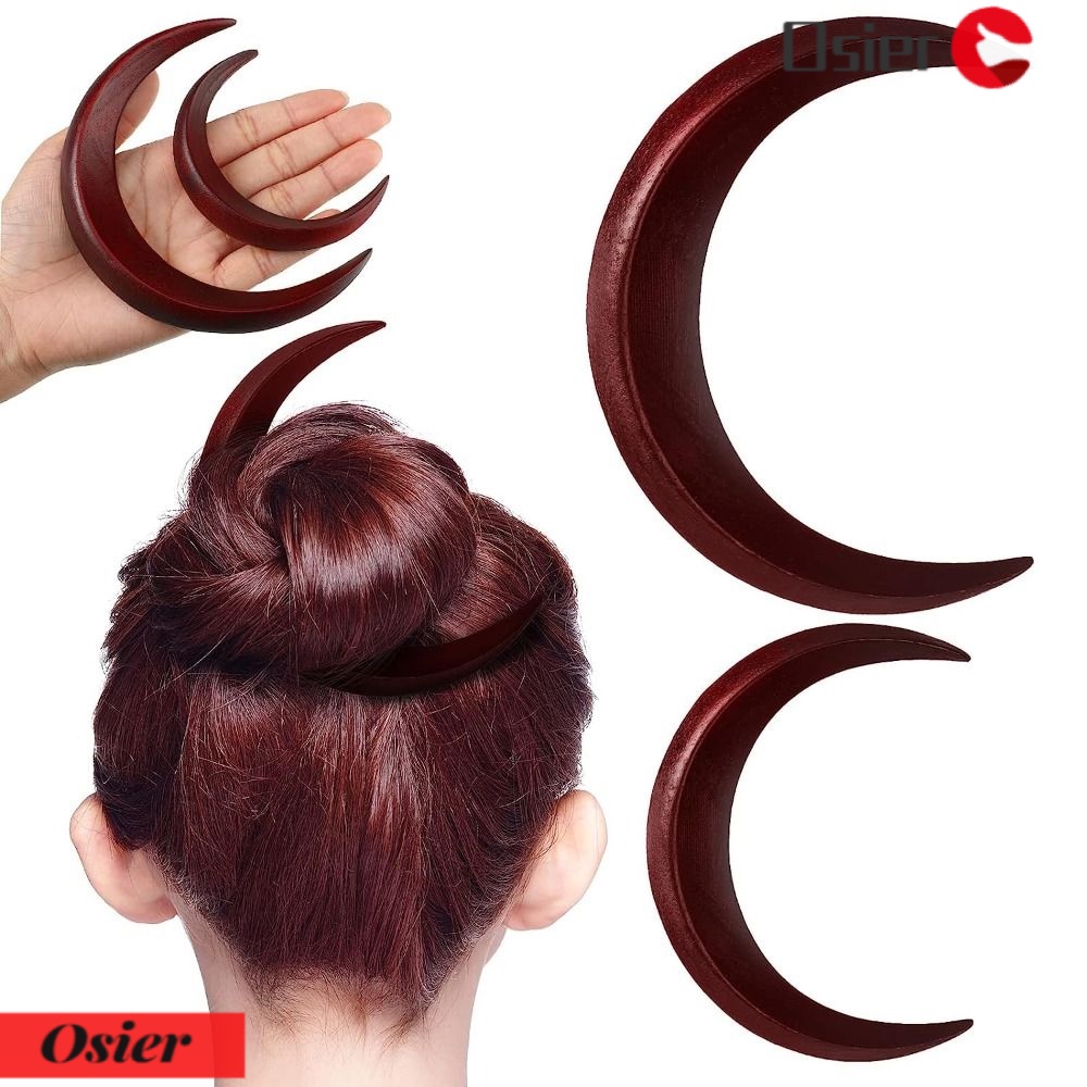 OSIER1 Lược Cài Tóc Hình Mặt Trăng Phong Cách Cổ Điển Cho Nữ
