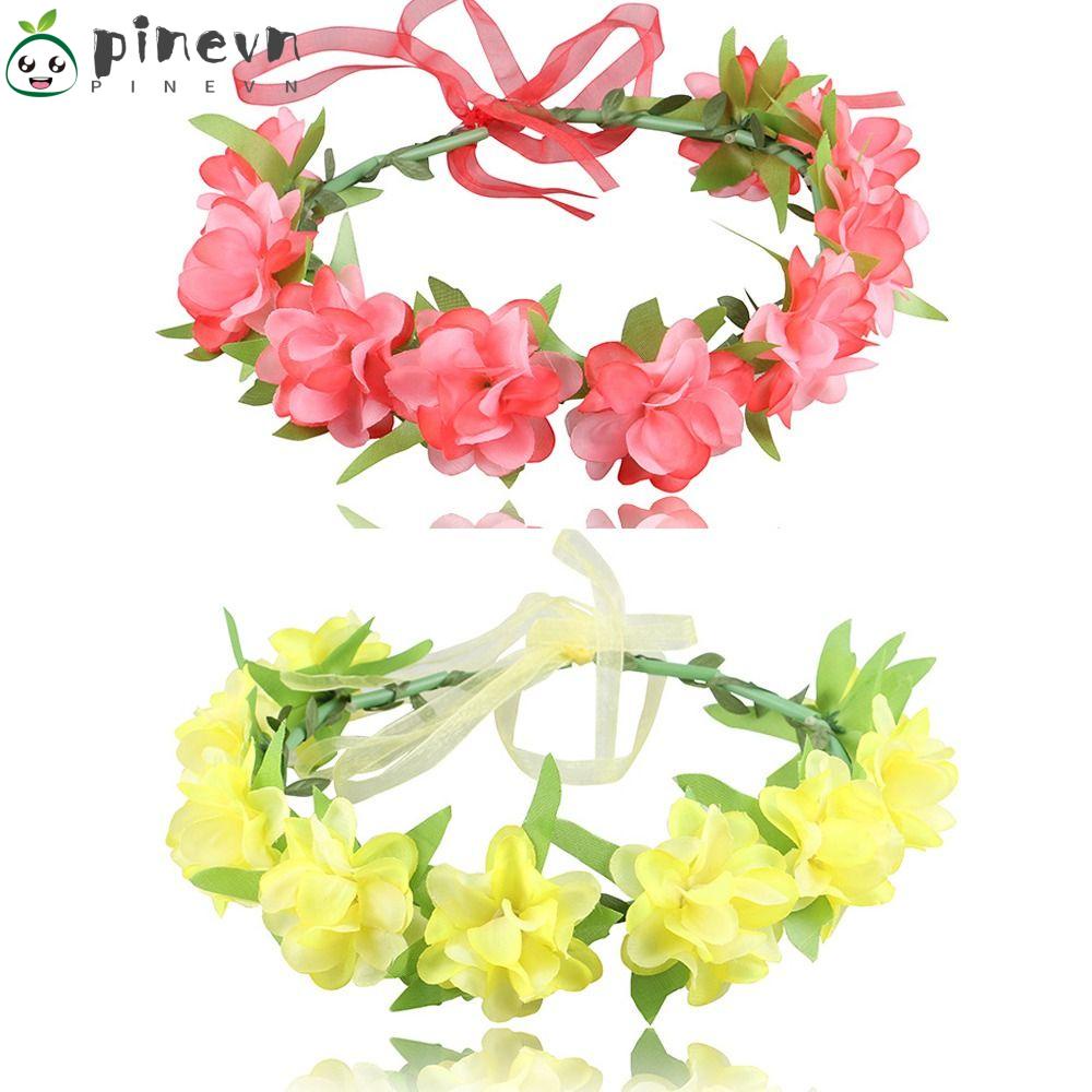 PINEVN Vòng Hoa Đội Đầu Màu Sắc Thời Trang Cho Cô Dâu