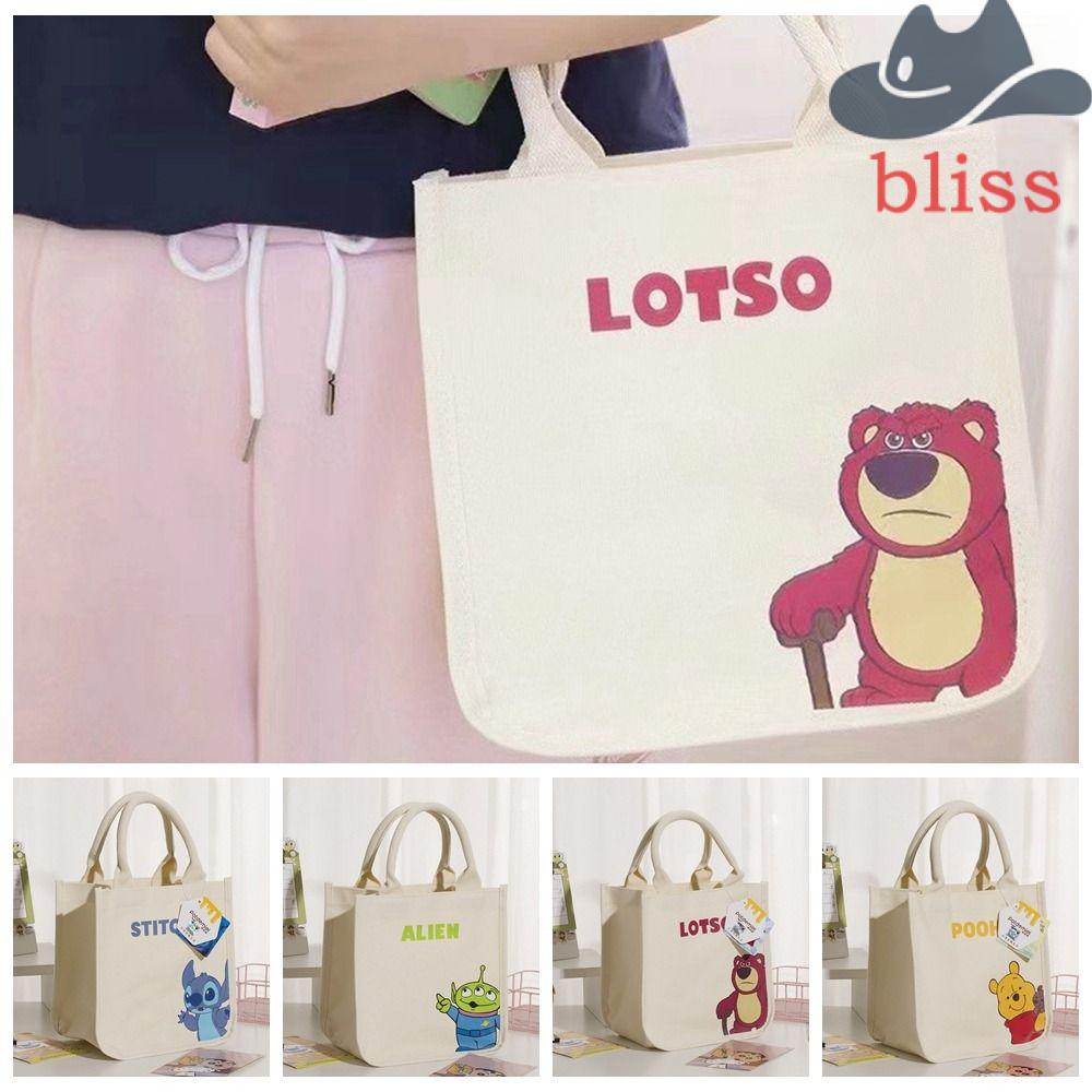 BLISS Túi vải Cỡ Lớn In Họa Tiết Hoạt Hình / Dâu Tây / Gấu Dễ Thương Cho Nữ