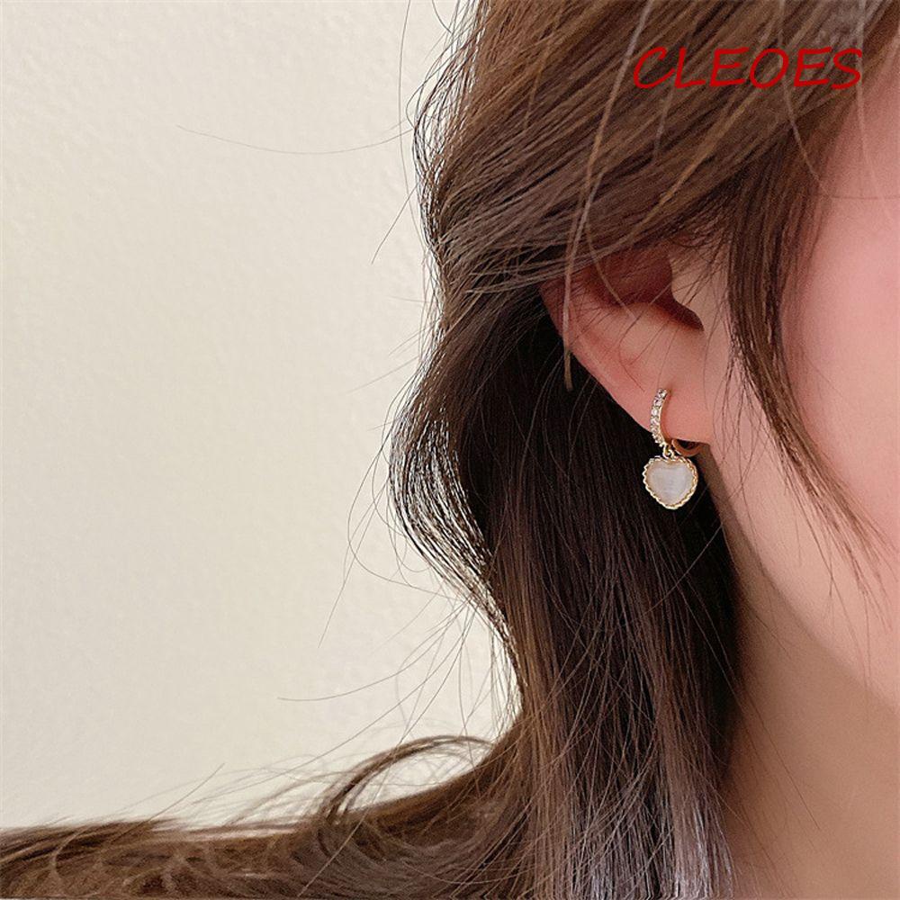 CLEOES Bông Tai Hình Mắt Mèo Dễ Thương Phong Cách Vintage Thanh Lịch Dành Cho Nữ
