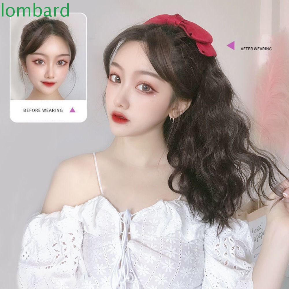 LOMBARD Tóc Giả Thắt Nơ Bằng Sợi Tổng Hợp Mềm Mại Dành Cho Nữ