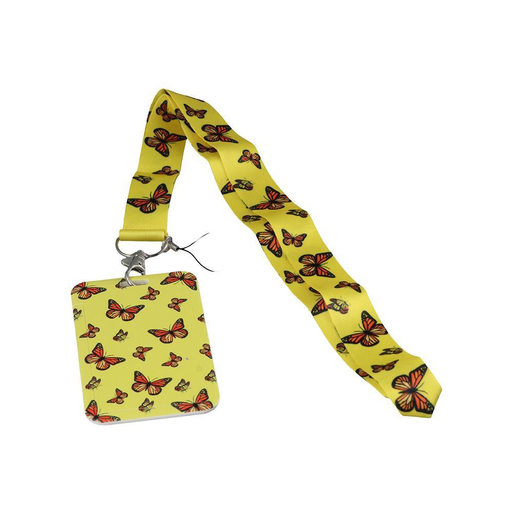 CHOOKEY Dây Buộc Thẻ ID / Thẻ ID Đeo Cổ Họa Tiết Bướm Dễ Thương Tiện Dụng Cho Văn Phòng