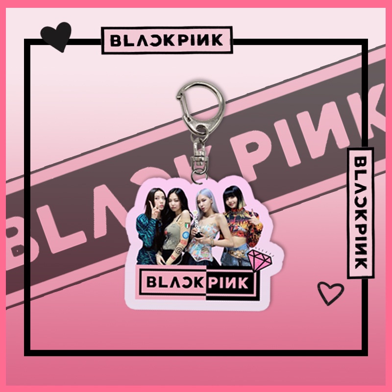 Móc khóa hình nhóm nhạc Blackpink màu đen HD làm từ acrylic