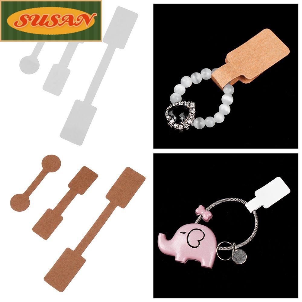 SUSANS Set 100 Nhãn Giấy Kraft Nhỏ Gọn Treo Vòng Tay Trang Sức Tiện Lợi