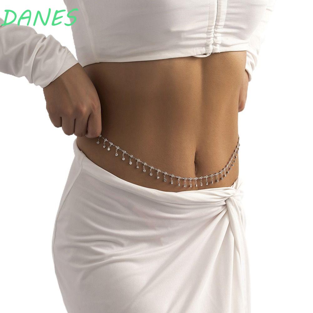 DANES Thắt Lưng Dây Xích Y2K Đính Đá Phối Tua Rua Phong Cách Hàn Quốc Cho Nữ