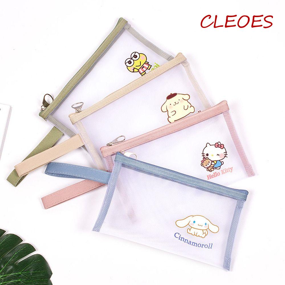 CLEOES Túi Đựng Tiền Xu / Mỹ Phẩm / Son Môi Mini Trong Suốt Hình Xe Buýt / Cún Cinnamoroll / Melody Dễ Thương Cho Bé Gái