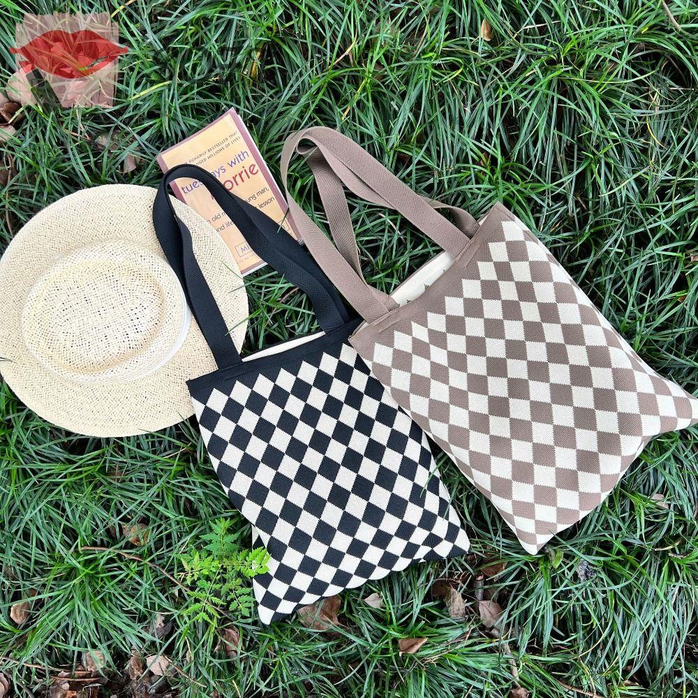 SOFTNESS Túi Xách Dệt Kim Sức Chứa Lớn Thời Trang Cho Nữ