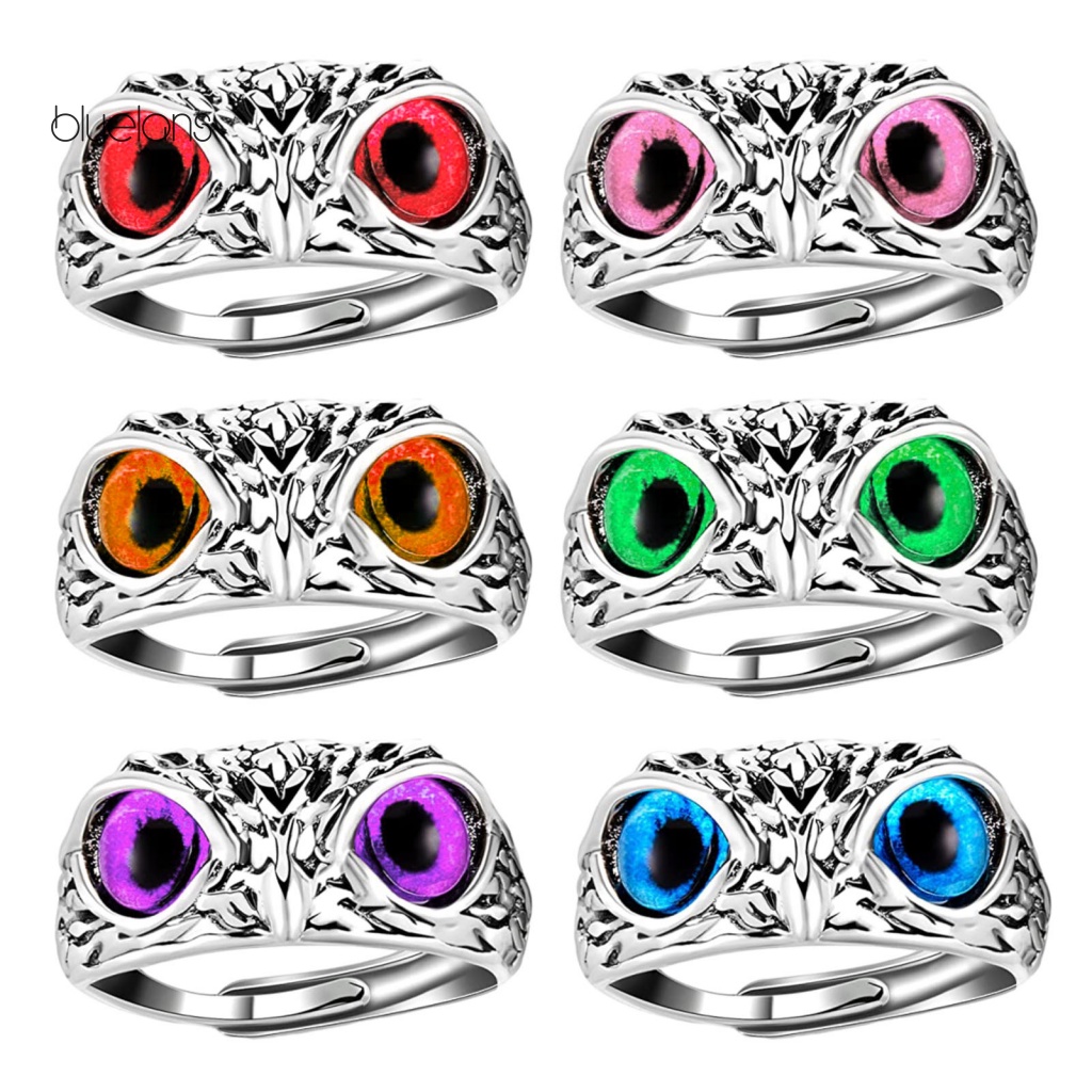 Nhẫn Đính Hôn Hình Cú Mắt To Siêu Nhẹ Đơn Giản Có Thể Điều Chỉnh Cho Nam Nữ