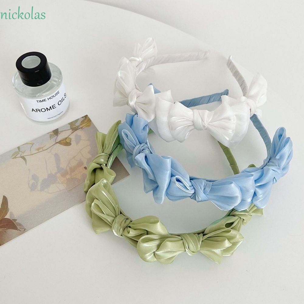 NICKOLAS Băng Đô Cài Tóc Bằng Lụa Phối Lưới Thời Trang Xuân Hè Cho Nữ