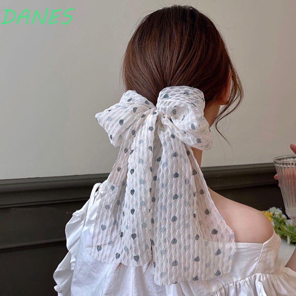 DANES Dây Buộc Tóc Cao Su Thắt Nơ Phong Cách Pháp Ngọt Ngào Cho Nữ