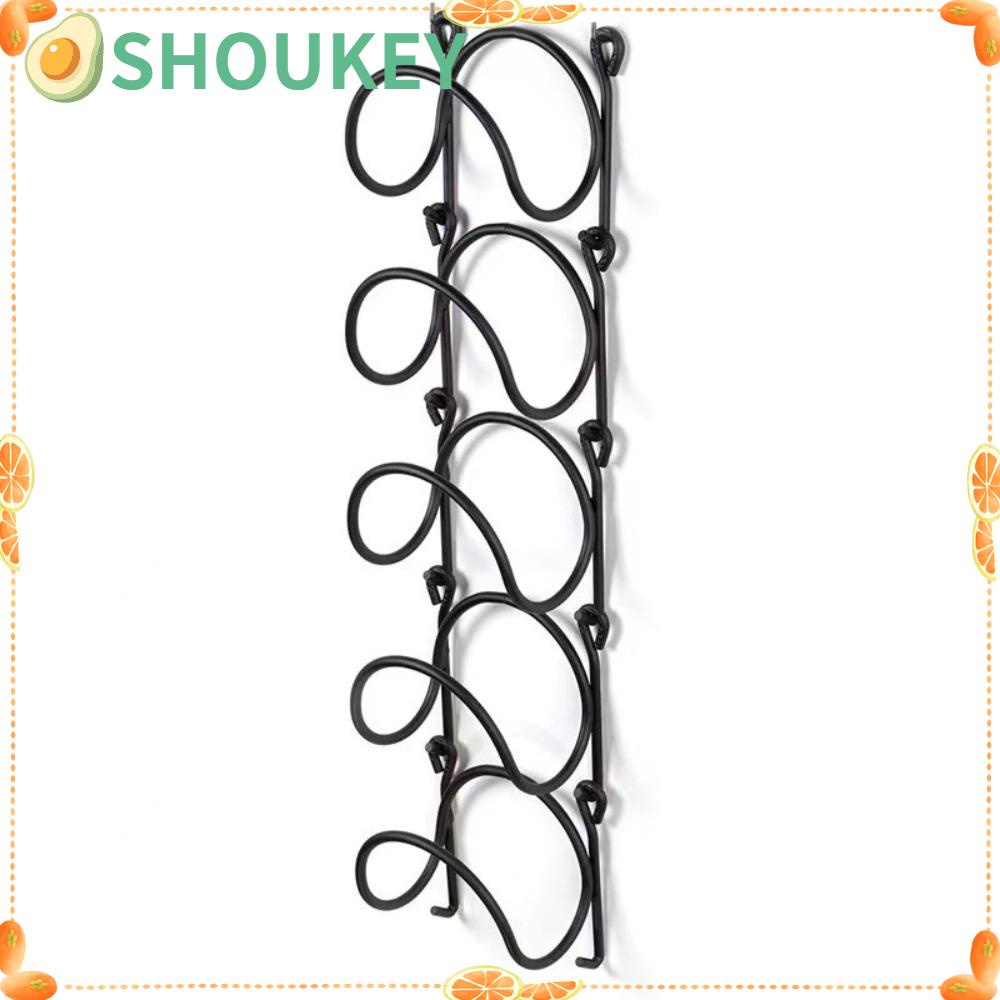 SHOUKEY Giá Treo Khăn Tắm 5 Tầng Bằng Kim Loại Màu Đen Có Móc Treo Có Thể Tháo Rời Sắp Xếp Gọn Gàng Cho