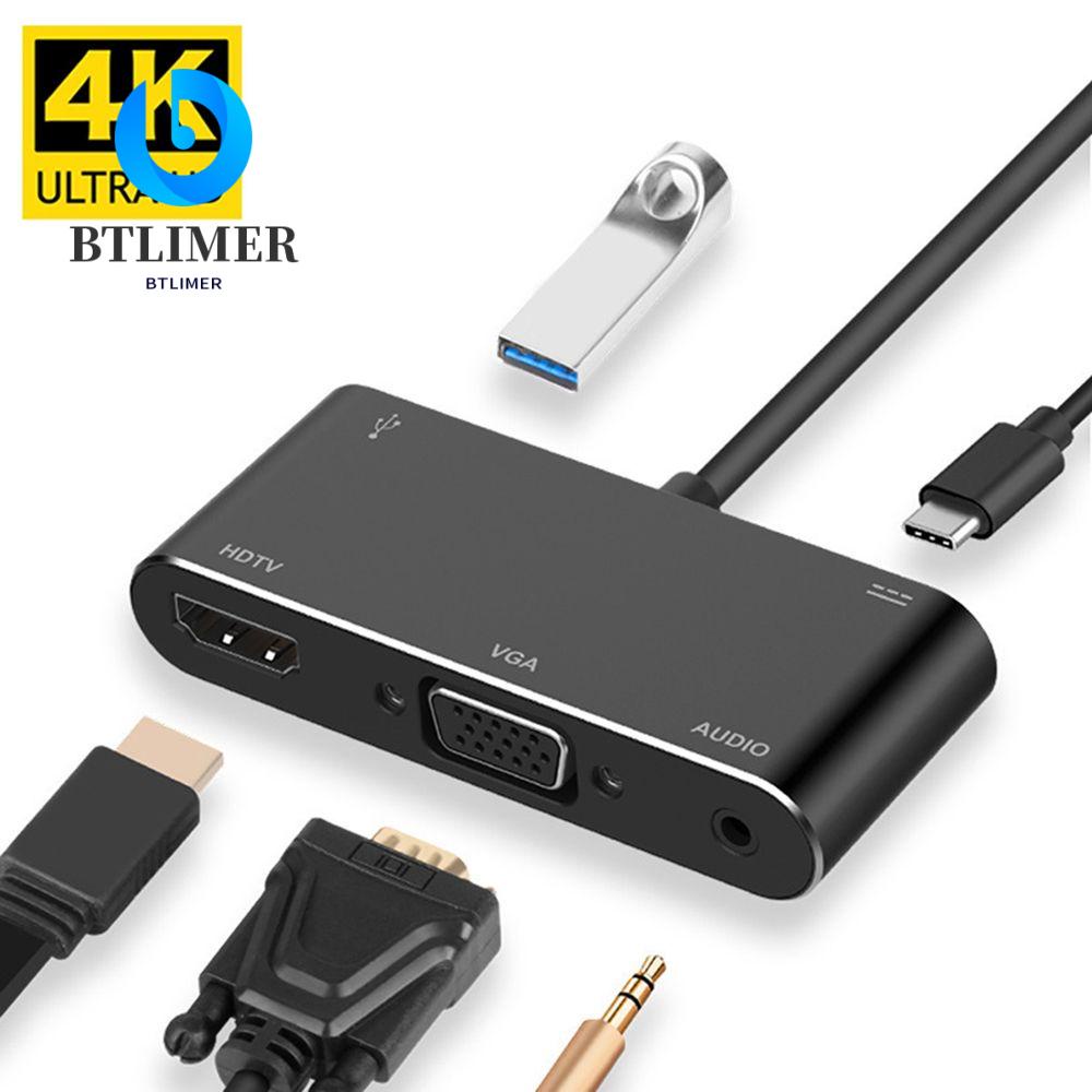 BTLIMER Bộ Chia Nhiều Cổng Âm Thanh 3.5mm Sang Cổng USB 3.0 Loại C