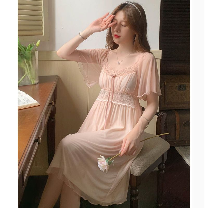 Bộ Đồ Ngủ Tay Ngắn Có Mút Đệm Ngực Thời Trang Mùa Hè Phong Cách Mới Quyến Rũ Cho Nữ