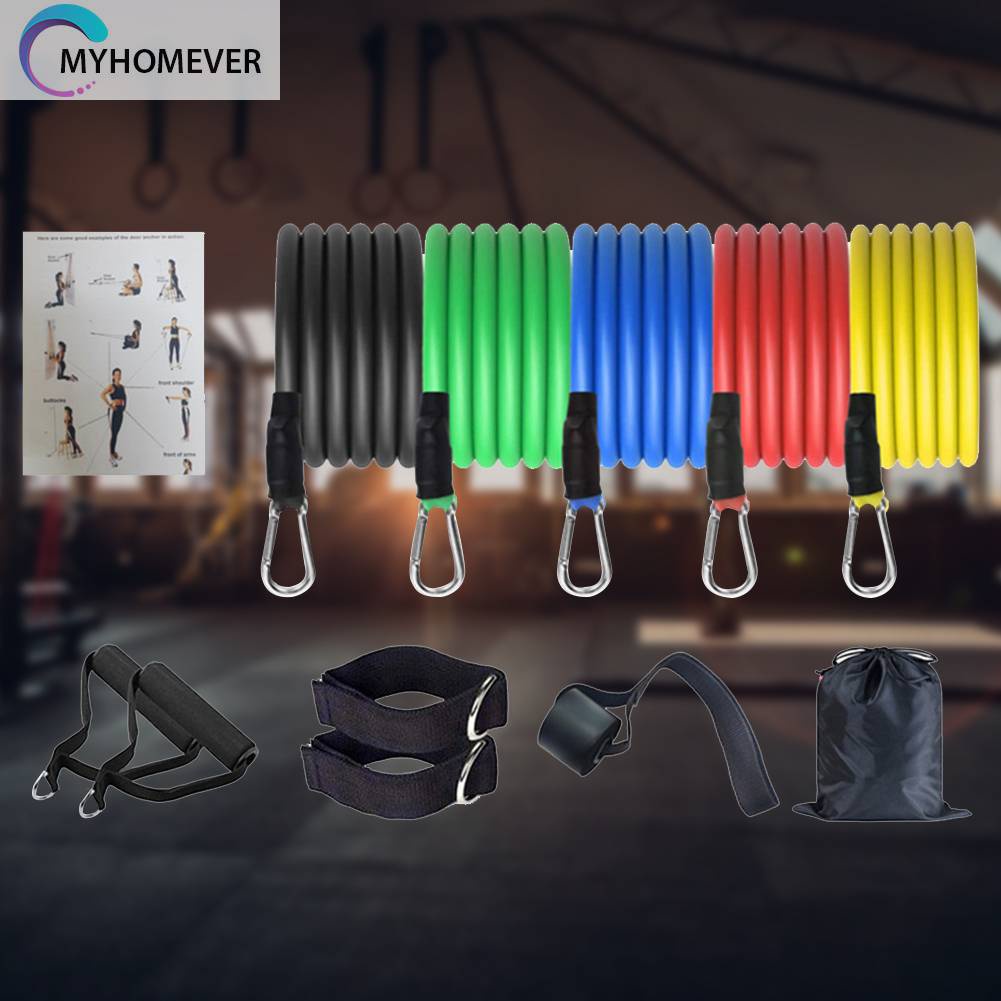 Set 11 Dây Kéo Đàn Hồi Đa Năng Hỗ Trợ Tập Gym / Thể Hình