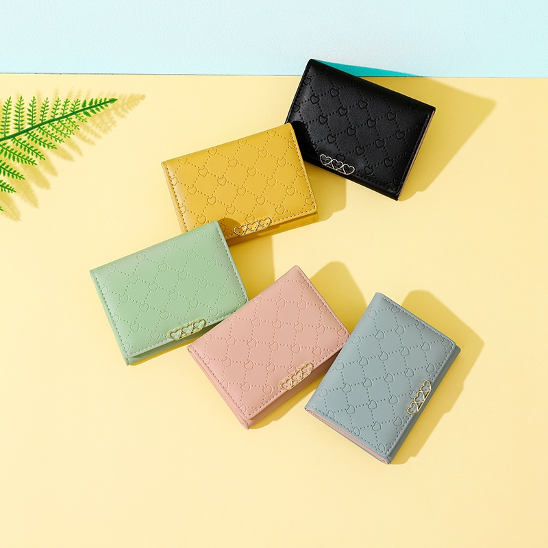 Ví Gấp Đa Năng In Họa Tiết Kẻ Ô Dễ Thương Thời Trang Cho Nữ