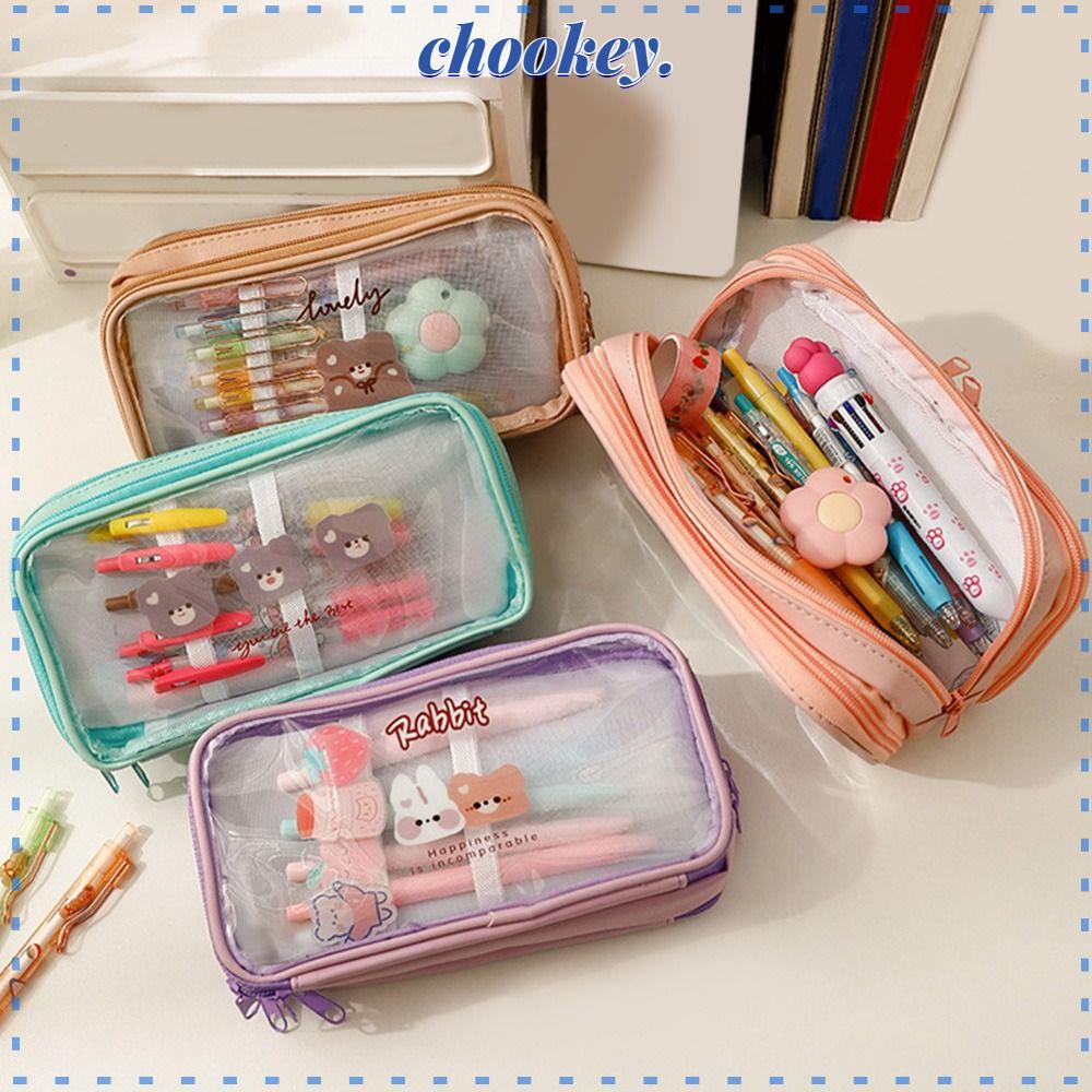 CHOOKEY Túi Đựng Bút Chì Cỡ Lớn In Hoạt Hình Dễ Thương