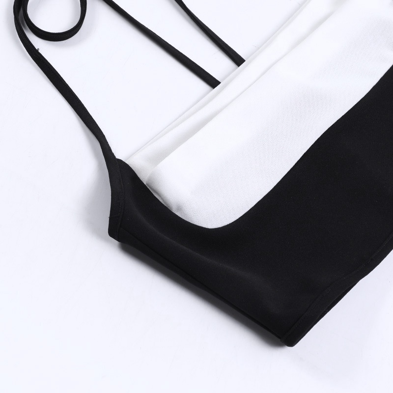 Áo sát nách hở lưng VESGLORY màu sắc tương phản thời trang đường phố gợi cảm cho nữ 2023