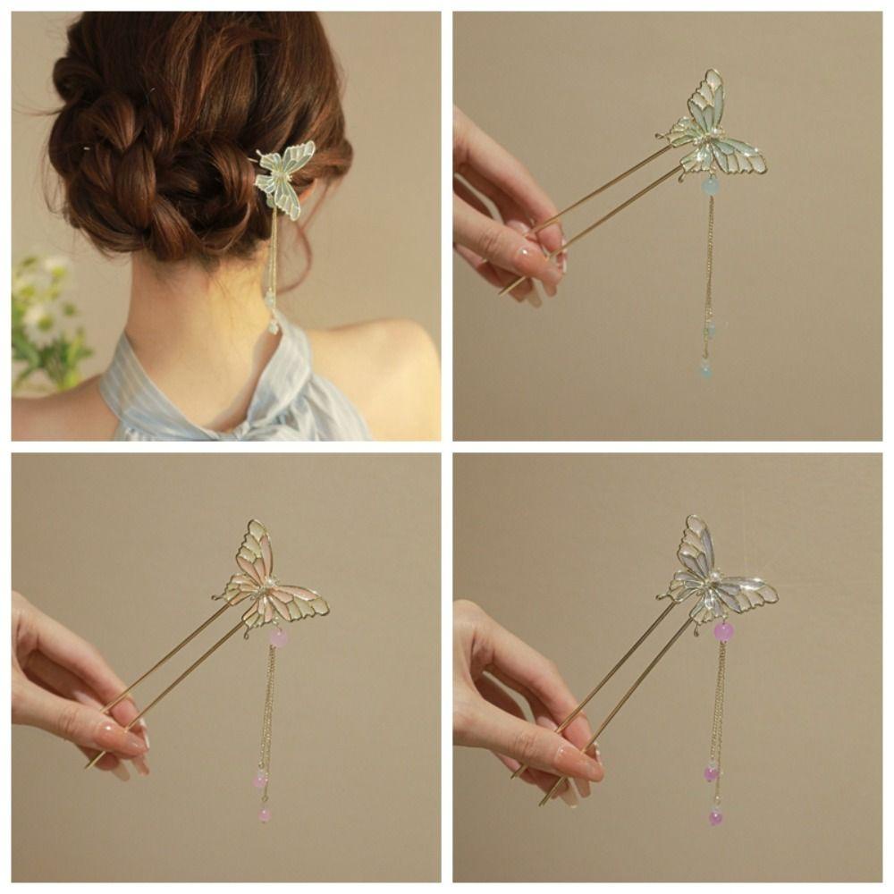 MIQUEL Trâm Cài Tóc Kim Loại Hình Bướm Phong Cách Cổ Điển Cho Nữ