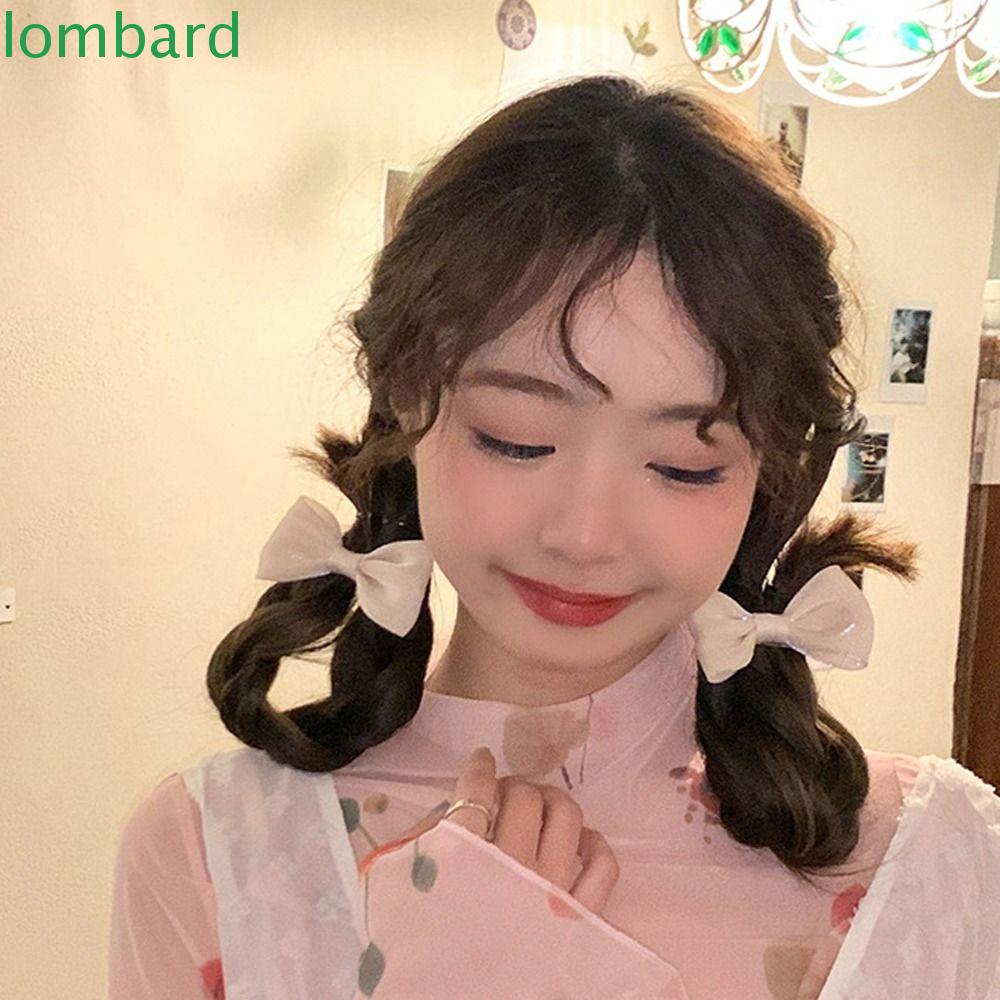 LOMBARD Kẹp Tóc Nơ Bằng Lụa Satin Sáng Bóng Đơn Giản Dành Cho Nữ