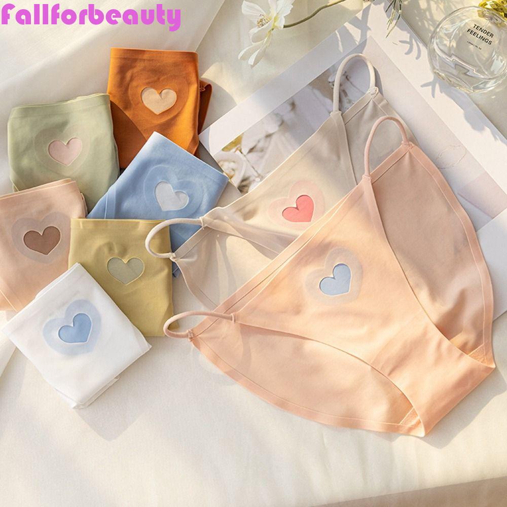 FALLFORBEAUTY Quần Lót Cotton Lưng Thấp Phối Lưới Phong Cách Hàn Quốc Quyến Rũ Cho Nữ