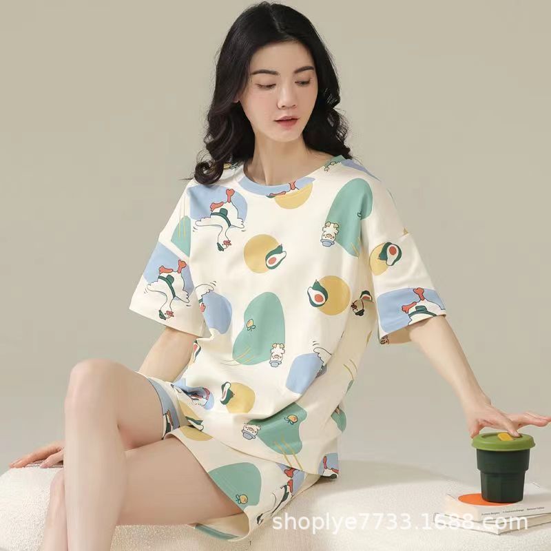 Bộ Đồ Ngủ Ngắn Tay Họa Tiết Hoạt Hình Thời Trang Mùa Hè 2023 Lff0704