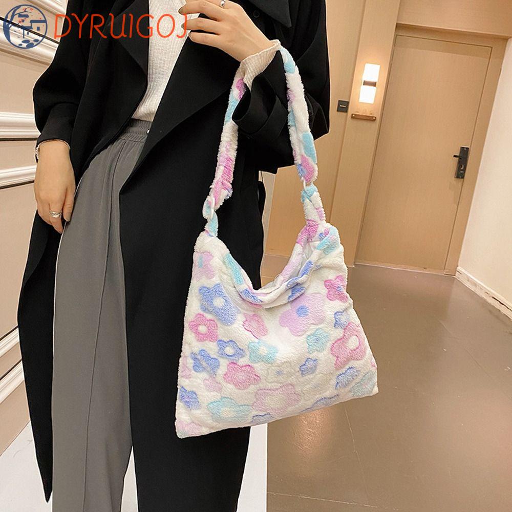 DYRUIDOJ Túi Xách Đeo Vai Sức Chứa Lớn Họa Tiết Hoa Thời Trang Hàn Quốc Cho Nữ Y2K