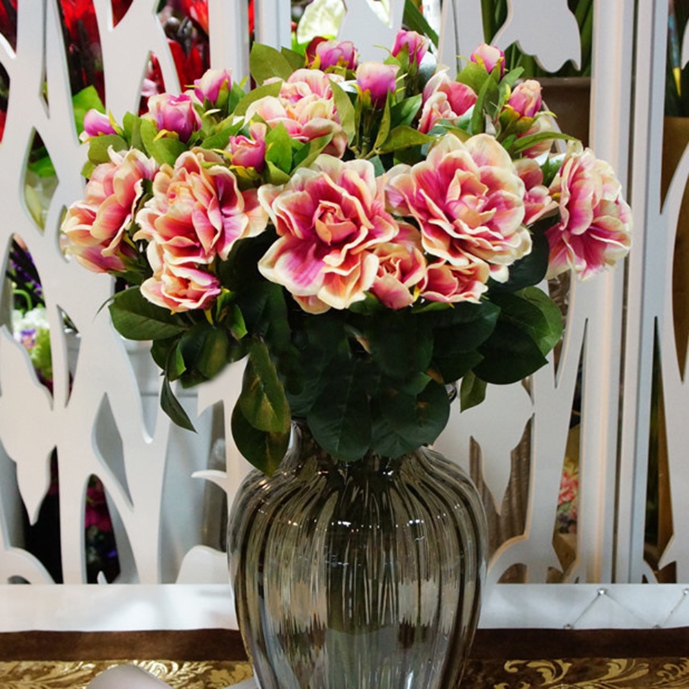 1 Bó Hoa Gồm 3 Đầu Hoa Nhân Tạo Thời Trang Dành Cho Trang Trí Tiệc Cưới / Nhà Cửa