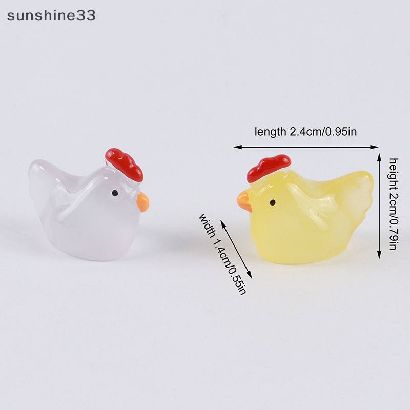 Bộ 3 Tượng Gà Con Dạ Quang Dễ Thương Dùng Trang Trí Xe Hơi