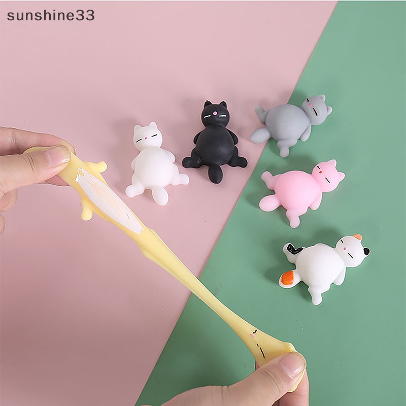 1 Đồ Chơi Nắn Bóp Đàn Hồi Giảm Stress Hình Mèo Dễ Thương