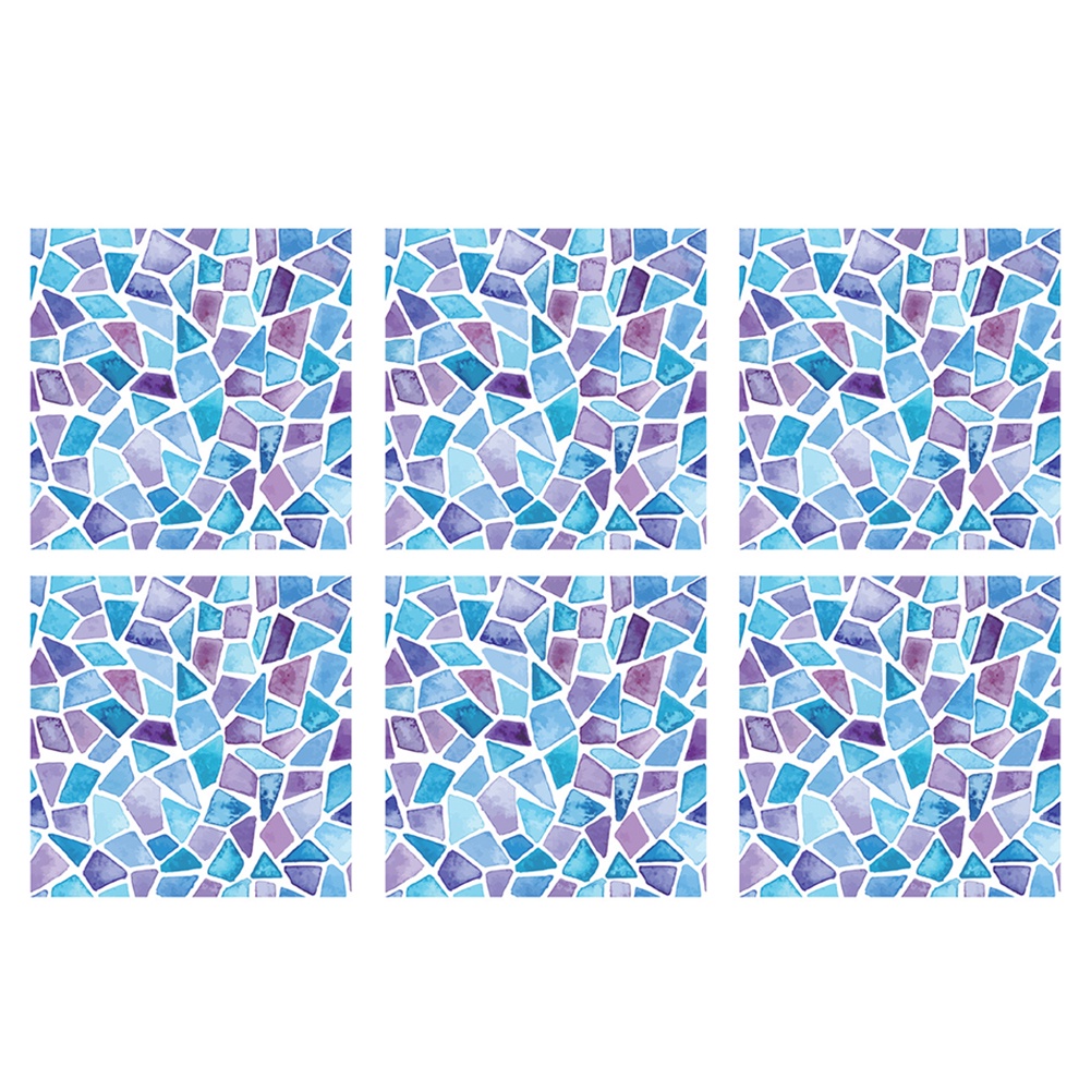 Set 6 Miếng Dán Tường Họa Tiết Hình Học Chống Thấm Nước Phong Cách Châu Âu