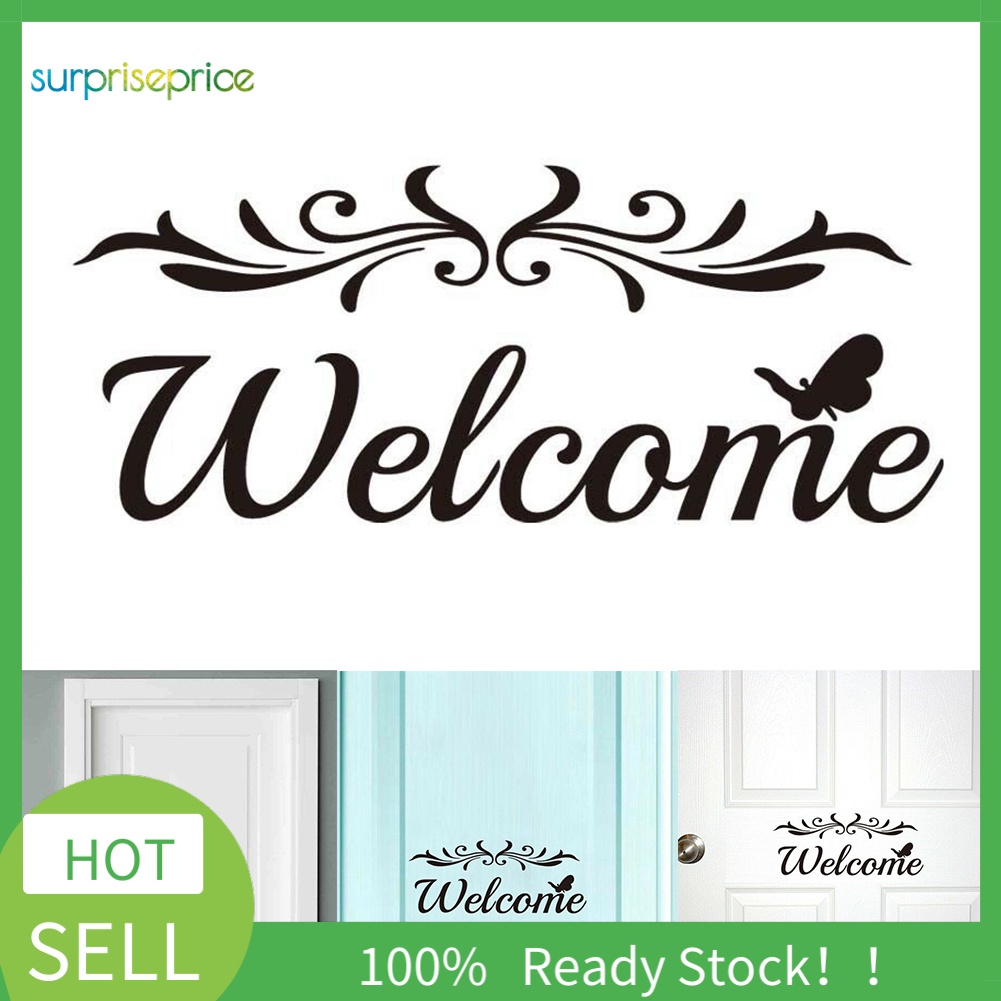 (Bất Ngờ) Hình Dán Tường Chào Mừng Bằng PVC Nghệ Thuật Có Thể Tháo Rời Trang Trí Nhà Cửa