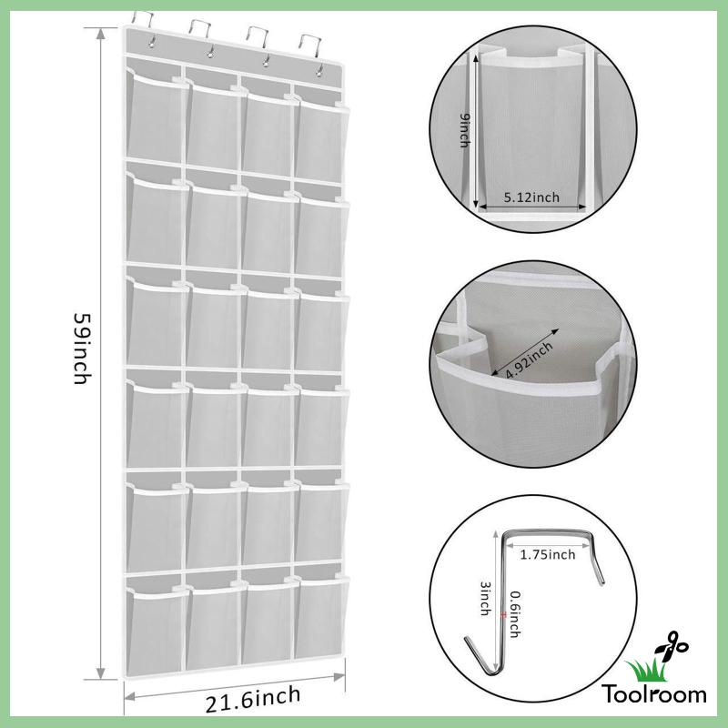 Túi Đựng Giày 24 Ngăn Với 4 Móc Treo Tiện Dụng Cho Phòng Ngủ
