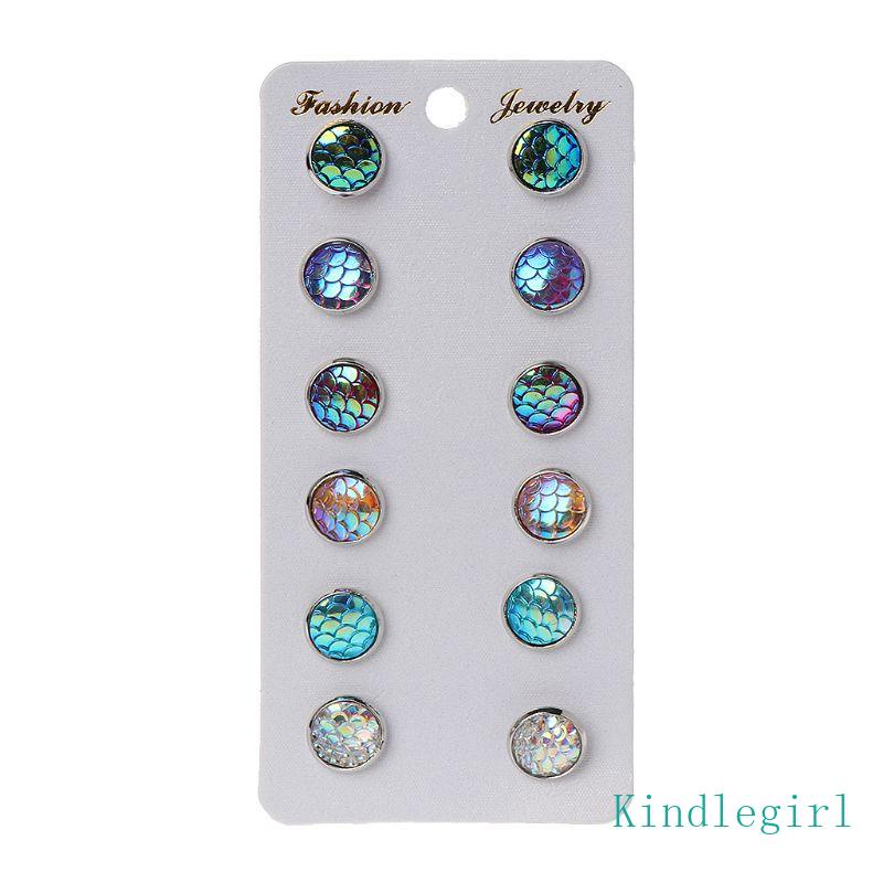 Set 6 Đôi Bông Tai Hình Cá Xinh Xắn Thời Trang Cho Nữ