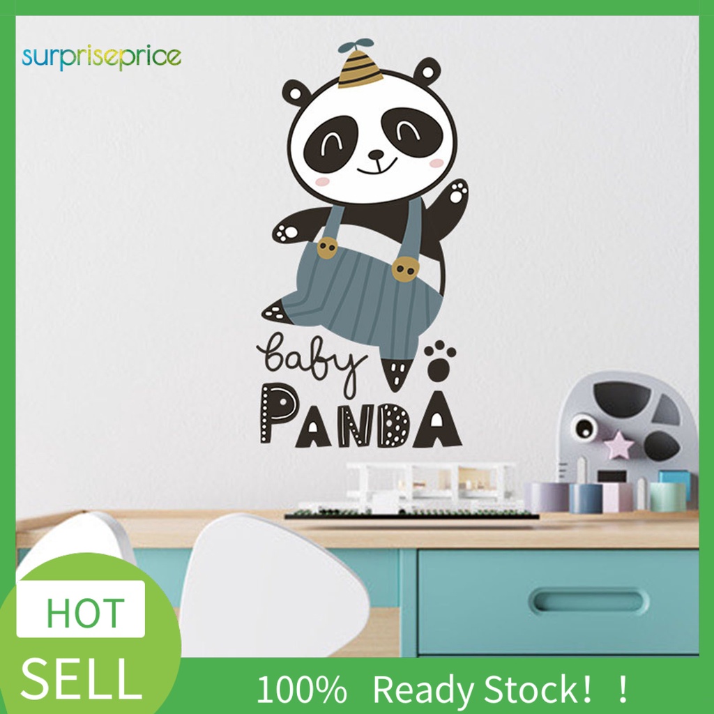 Miếng Dán Tường Bằng PVC Tự Dính Họa Tiết Gấu Trúc Hoạt Hình Trang Trí Phòng Bé